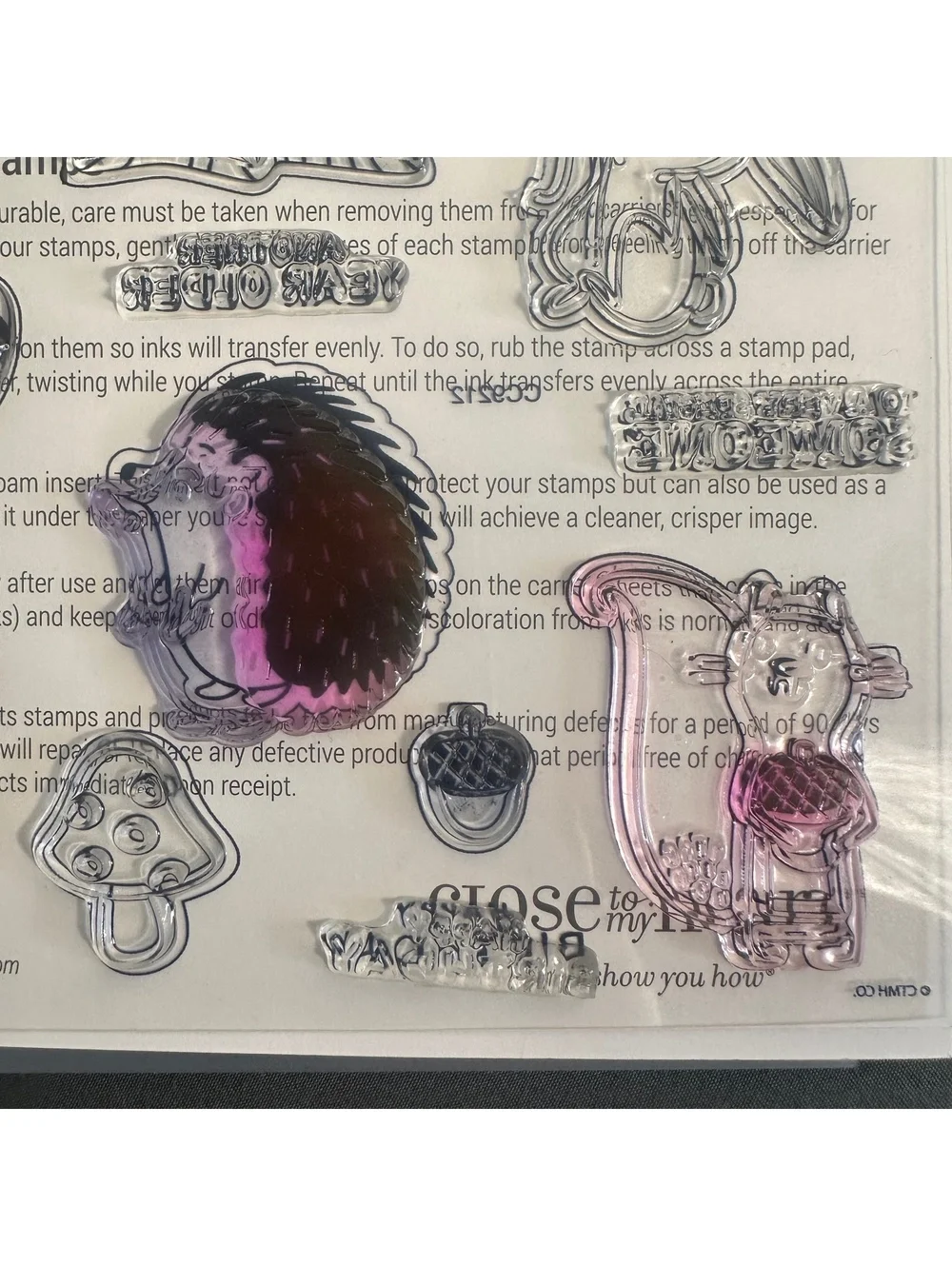 Close To My Heart CC9216 Thoughtful Critters Acrylic Stamp and Thin Cut Set